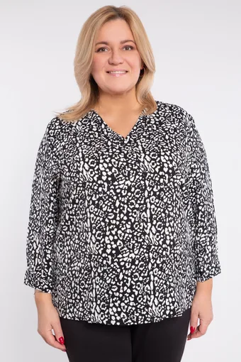 Črna šifonasta bluza z okraski