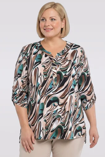 Zelena in vijolična bluza