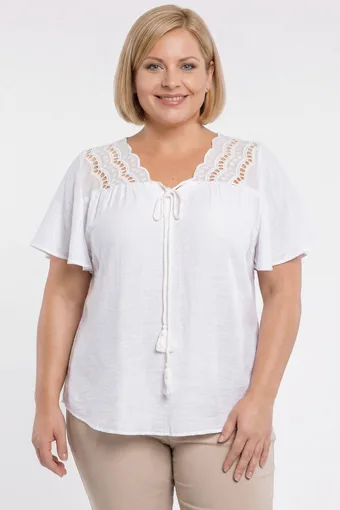 Roza bluza s kravato