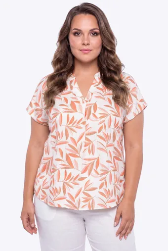Bluza z oranžnimi listi
