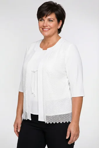 Črna bluza z odprtimi vstavki